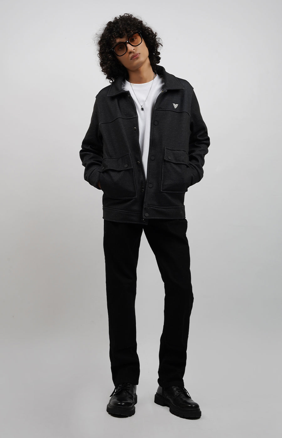 Herringbone Jacket Charcoal