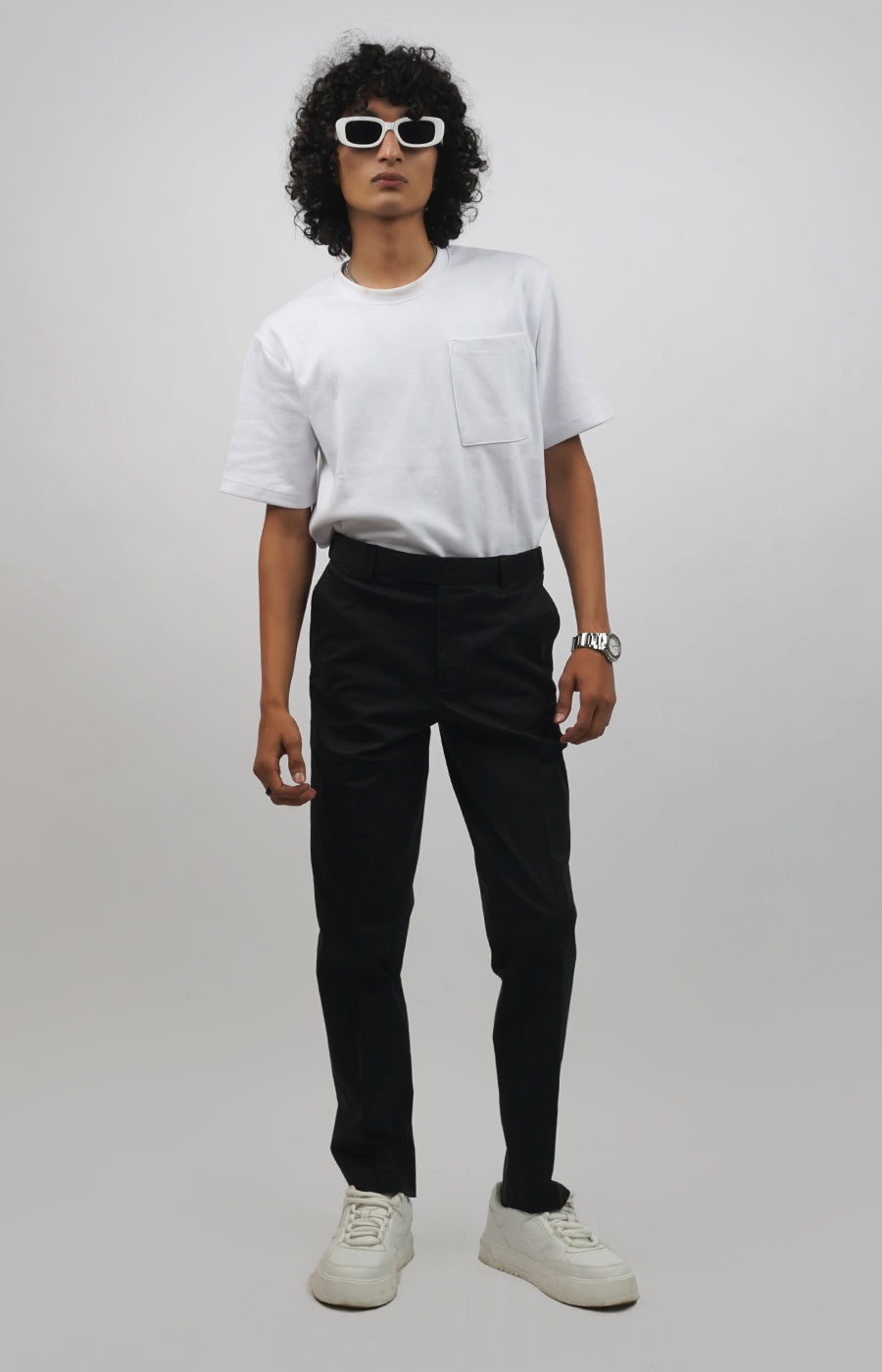 Slim-Fit Trousers Black