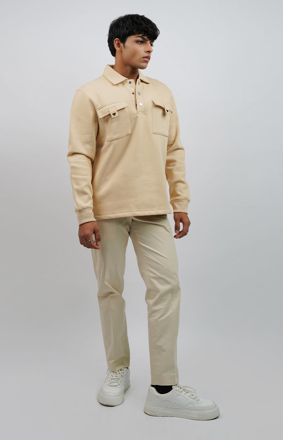 Slim-Fit Trousers Beige