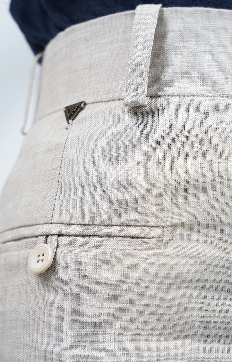100% Linen Grey Pleated Linen Trousers