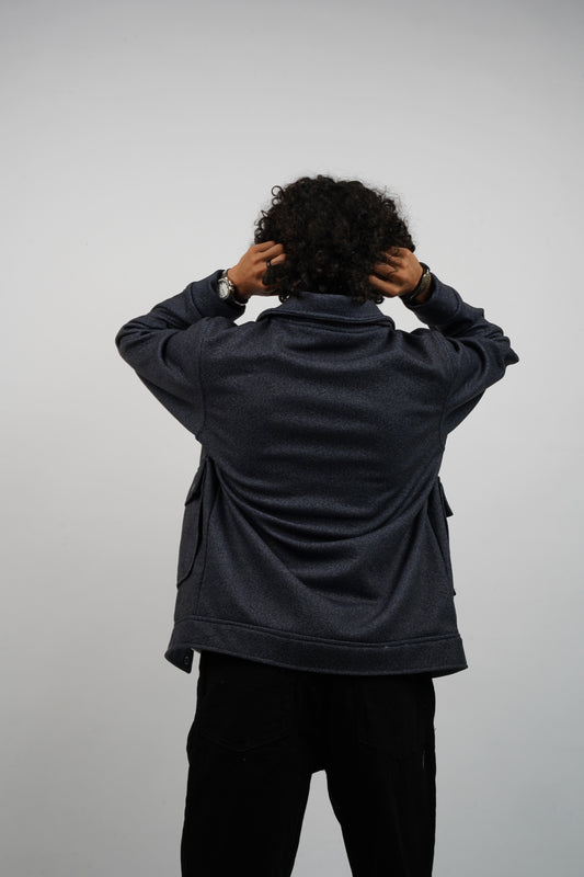 Herringbone Jacket Navy Blue