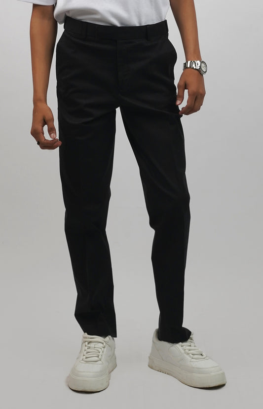 Slim-Fit Trousers Black