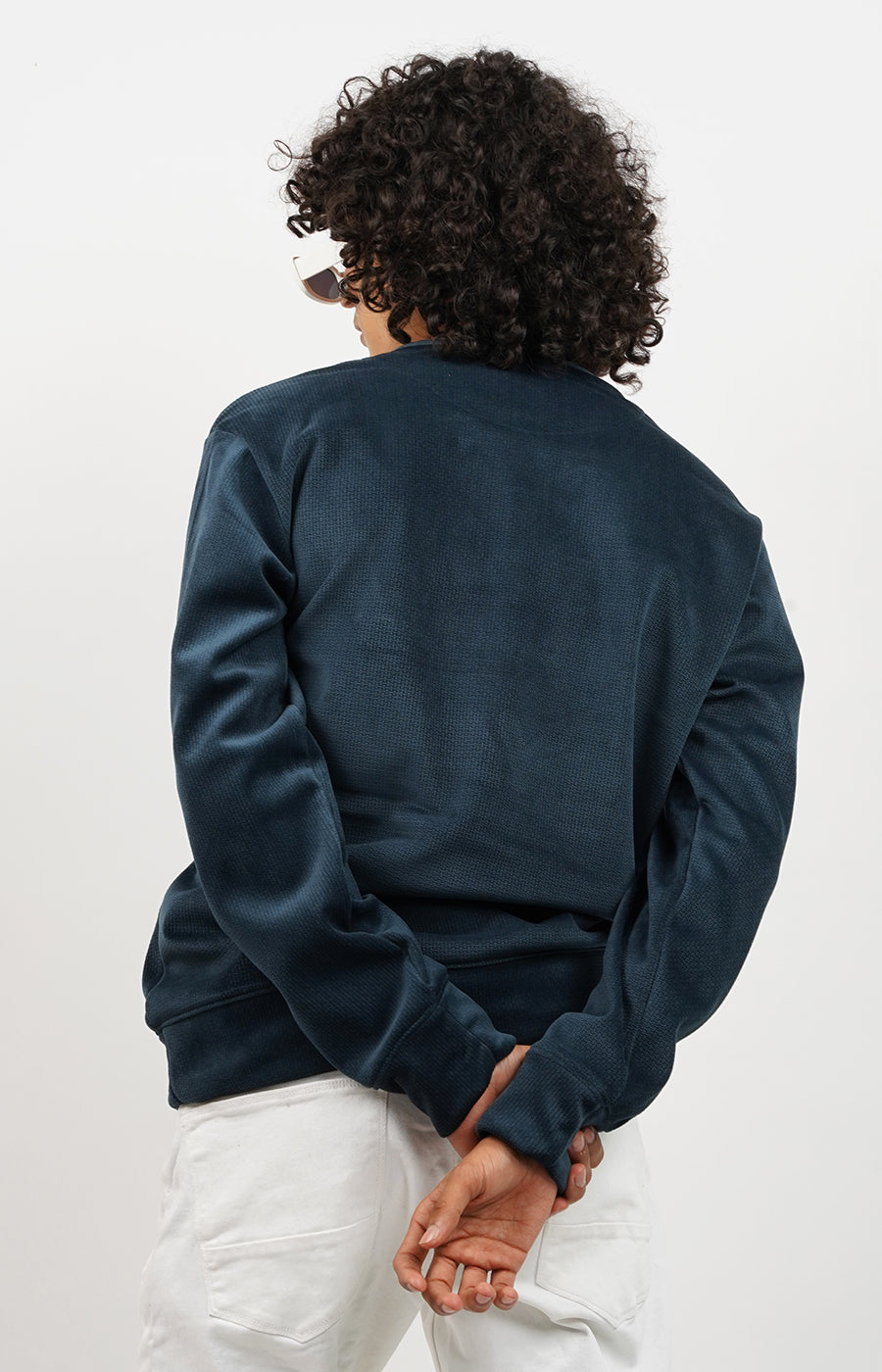 Signature EVR Waffle-Knit Sweatshirt Teal