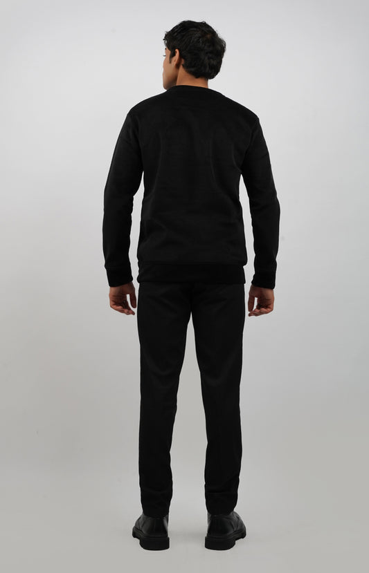 Signature EVR Waffle-Knit Sweatshirt Black
