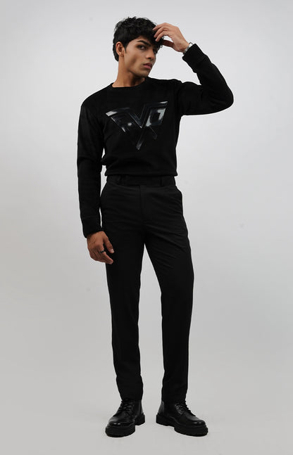 Signature EVR Waffle-Knit Sweatshirt Black